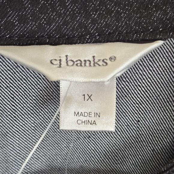 CH Banks Animal Print Button Up Denim Jacket Size 1X Black Lightweight Classic - Picture 3 of 9